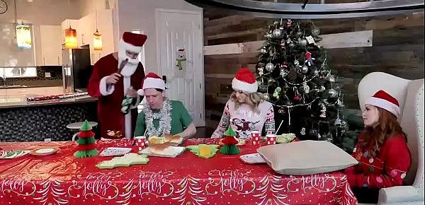  Hot family orgy during Christmas with Summer Har and Charlotte Sins getting down and dirty